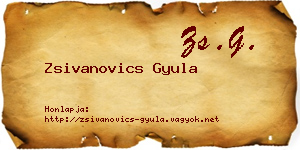 Zsivanovics Gyula névjegykártya