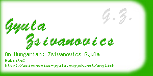 gyula zsivanovics business card